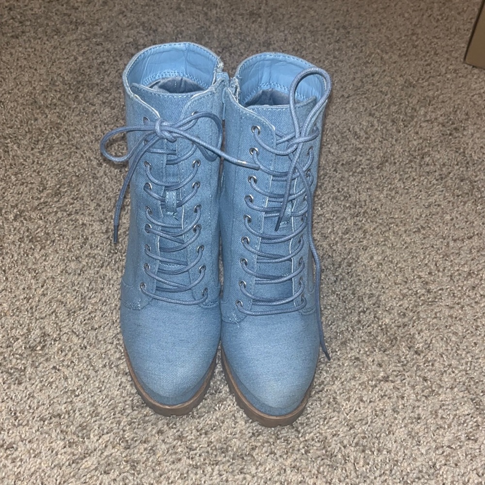 Denim booties size 8!